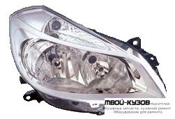 ФАРА ПРАВАЯ СТОРОНА ПОД КОРРЕКТОР ВНУТРИ (DEPO) ХРОМ для Renault CLIO (2006-)