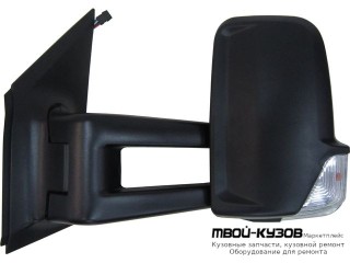 ЗЕРКАЛО ЛЕВАЯ СТОРОНА ЭЛЕКТР С ПОДОГРЕВОМ , УКАЗАТЕЛЬ ПОВОРОТА ДЛИНН КРОНШТЕЙН (CONVEX) (КИТАЙ) для Mercedes SPRINTER (2006-)