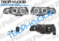 7 E38 94-98 ФАРЫ КПЛ. ТЮНИНГ С ЛИТЫМ ПОВОРОТ.ПРОЗРАЧН/СЕРЕБРИСТ. H1+H1