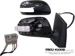 ЗЕРКАЛО ПРАВАЯ СТОРОНА ЭЛЕКТР , С УКАЗАТЕЛЬ ПОВОРОТА (CONVEX) ГРУНТ (ТАЙВАНЬ) для Toyota COROLLA E150 (2006-) СЕДАН