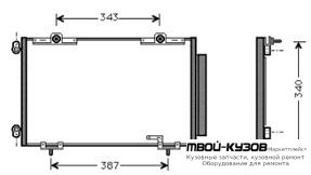 AVENSIS КОНДЕНСАТОР КОНДИЦИОНЕРА для Toyota AVENSIS (10.1997 - 06.2000) (07.2000 - 2003)