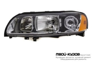 ФАРА ЛЕВАЯ СТОРОНА +/- КОРРЕКТОР ВНУТРИ (DEPO) ЧЁРНЫЙ для Volvo S60 (2000-)
