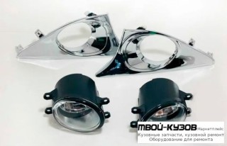 ФАРА ПРОТИВОТУМАННАЯ ЛЕВАЯ + ПРАВАЯ (КОМПЛЕКТ) С РЕШЕТК БАМПЕРА ХРОМ для Toyota CAMRY V50 (2011-)