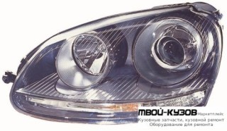 ФАРА ЛЕВАЯ СТОРОНА ЛИНЗОВАННАЯ (КСЕНОН) С КОРРЕКТОР (DEPO) для Volkswagen GOLF V (10.2003-)