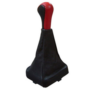 Ручка КПП ВАЗ-2115 кожа+ пыльник с рамкой черный (Азард) КПП00076