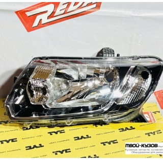 ФАРА ЛЕВАЯ МЕХАНИКА ЧЕРНАЯ ( ПОД ЛАМПЫ H4 ) для LOGAN/SANDERO 14-