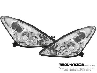 ФАРА ЛЕВАЯ + ПРАВАЯ (КОМПЛЕКТ) ТЮНИНГ ЛИНЗОВАННАЯ С ДИОД СВЕТЯЩИЙСЯ ОБОДК (EAGLE EYES) ВНУТРИ ХРОМ для Toyota CELICA (2000-)