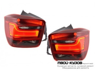 ФОНАРЬ ЗАДНИЙ ВНЕШНИЙ ЛЕВАЯ + ПРАВАЯ (КОМПЛЕКТ) ТЮНИНГ С ДИОД (3 дв) , (5 дв) (DEPO) ТОНИР-КРАСНЫЙ для BMW F20 / F21 1 series (2011-)