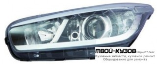 ФАРА ЛЕВАЯ СТОРОНА С КОРРЕКТОР ВНУТРИ ЧЁРНЫЙ (DEPO) для KIA CEED (2012-2018)