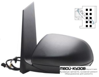 ЗЕРКАЛО ЛЕВАЯ СТОРОНА ЭЛЕКТР С ПОДОГРЕВОМ ЧЁРНЫЙ 5 КОНТ (ASPHERICAL) (ТАЙВАНЬ) для Mercedes VITO (2003-)