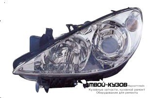ФАРА ЛЕВАЯ СТОРОНА ЛИНЗОВАННАЯ С КОРРЕКТОР (DEPO) для Peugeot 307 (2005-)