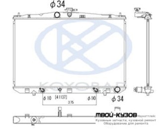 РАДИАТОР ОХЛАЖДЕНИЯ 3.5 AT (KOYO) для Lexus RX 270 / 350/450h (2009-2012)