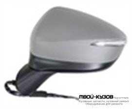 ЗЕРКАЛО ЛЕВАЯ СТОРОНА ЭЛЕКТР С ПОДОГРЕВОМ , УКАЗАТЕЛЬ ПОВОРОТА , АВТОСКЛАДЫВ (ASPHERICAL) ГРУНТ (ТАЙВАНЬ) для Mazda CX5 (2012-2017)
