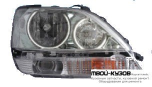 ФАРА ЛЕВАЯ + ПРАВАЯ (КОМПЛЕКТ) ТЮНИНГ С 2 СВЕТЯЩИЙСЯ ОБОДК ВНУТРИ ЧЁРНЫЙ СЕРЫЙ для Lexus RX 300 (1999 - 02.2002)