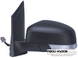 ЗЕРКАЛО ЛЕВАЯ СТОРОНА ЭЛЕКТР С ПОДОГРЕВОМ АВТОСКЛАДЫВ , УКАЗАТЕЛЬ ПОВОРОТА ПОДСВЕТ (ASPHERICAL) ГРУНТ (ТАЙВАНЬ) для Ford FOCUS (2008-2010)