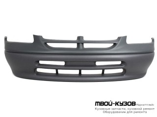 БАМПЕР ПЕРЕДНИЙ БЕЗ ОТВЕРСТИЙ ПОД ПРОТИВОТУМАННЫЕ ФАРЫ ГРУНТ (ТАЙВАНЬ) для Plymouth VOYAGER / DODGE CARAVAN (1996-2000)