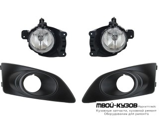 ФАРА ПРОТИВОТУМАННАЯ ЛЕВАЯ + ПРАВАЯ (КОМПЛЕКТ) С РЕШЕТК БАМПЕРА ХРОМ для Chevrolet AVEO T300 (2011-)