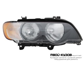 ФАРА ПРАВАЯ СТОРОНА С БЕЛ УКАЗАТЕЛЬ ПОВОРОТА (DEPO) для BMW E53 X5 (1999-2004.2004 - 2006)