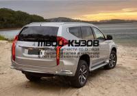 R.4012.007 - ЗАЩИТА ЗАДНЕГО БАМПЕРА d76+d42 уголки (RIVAL) Mitsubishi Pajero Sport (2016-)