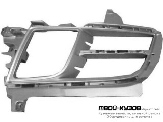 РЕШЕТКА БАМПЕРА ПЕРЕДНИЙ ЛЕВАЯ СТОРОНА С ОТВЕРСТИЯМИ ПОД ПРОТИВОТУМАННЫЕ ФАРЫ СЕРЫЙЕБРИСТ (ТАЙВАНЬ) для Mazda 6 (2008-2012)