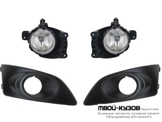 ФАРА ПРОТИВОТУМАННАЯ ЛЕВАЯ + ПРАВАЯ (КОМПЛЕКТ) С РЕШЕТК БАМПЕРА (КИТАЙ) для Chevrolet AVEO T300 (2011-)