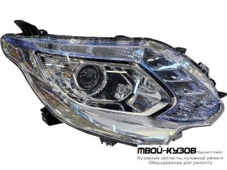 ФАРА ПРАВАЯ СТОРОНА ЛИНЗОВАННАЯ , ПОД КОРРЕКТОР , (КСЕНОН) , ДИОД , ВНУТРИ ХРОМ (DEPO) для Mitsubishi L200 (2015-)