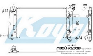 РАДИАТОР ОХЛАЖДЕНИЯ AT 1.4 1.6 (KOYO) для Toyota COROLLA DE120 / ZE120 (2002-) СЕДАН / УНИВЕРСАЛ, Toyota COROLLA DE120 / ZE120 (2002-) ХЭТЧБЭК