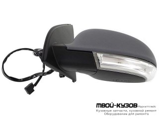 ЗЕРКАЛО ЛЕВАЯ СТОРОНА ЭЛЕКТР С ПОДОГРЕВОМ С УКАЗАТЕЛЬ ПОВОРОТА (ASPHERICAL) ГРУНТ (ТАЙВАНЬ) для Volkswagen GOLF V (10.2003-)