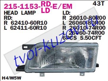 y10 фара левая (под электро корректор) 215-1153L-LD-EM