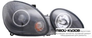 ФАРА ЛЕВАЯ + ПРАВАЯ (КОМПЛЕКТ) ТЮНИНГ ЛИНЗОВАННАЯ С СВЕТЯЩИЙСЯ ОБОДК (EAGLE EYES) ВНУТРИ ЧЁРНЫЙ для Lexus GS300 / 430 (1998-2005)