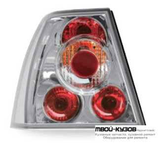 ФОНАРЬ ЗАДНИЙ ВНЕШНИЙ ЛЕВАЯ + ПРАВАЯ (КОМПЛЕКТ) ТЮНИНГ ПРОЗРАЧНЫЙ (JUNYAN) ВНУТРИ ХРОМ для Volkswagen BORA (09.1998-)
