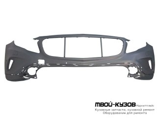 БАМПЕР ПЕРЕДНИЙ С ОТВЕРСТИЯМИ ПОД ОМЫВАТЕЛЬ ФАР , ПОД ДАТЧИКИ , ПОД МОЛДИНГ , ГРУНТ (ТАЙВАНЬ) для Mercedes X156 GLA (2014-)