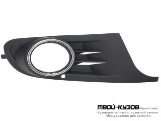 РЕШЕТКА БАМПЕРА ПЕРЕДНИЙ ПРАВАЯ СТОРОНА П/ПРОТИВОТУМ С ХРОМ МОЛДИНГ (КИТАЙ) для Volkswagen GOLF VI (2009-2011)