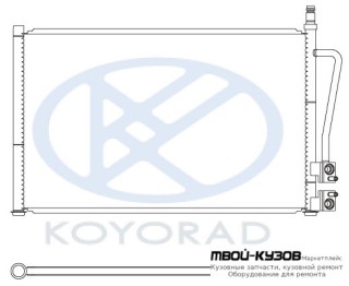 FUSION {FIESTA 02-/MAZDA 2 03-} КОНДЕНСАТОР КОНДИЦИОНЕРА (KOYO) для Ford FIESTA (2002-2005), Ford FUSION (2002-), Mazda 2 (2003-)