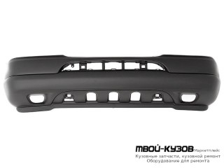 БАМПЕР ПЕРЕДНИЙ БЕЗ ОТВЕРСТИЙ ПОД ПРОТИВОТУМАННЫЕ ФАРЫ ГРУНТ (ТАЙВАНЬ) для Mercedes W163 (ML) (09.1998-)