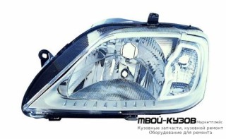ФАРА ЛЕВАЯ СТОРОНА ВНУТРИ ПОЛНОСТЬЮ ХРОМ (DEPO) для Renault LOGAN (2005-2014)