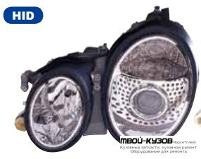 ФАРА ЛЕВАЯ + ПРАВАЯ (КОМПЛЕКТ) ТЮНИНГ ЛИНЗОВАННАЯ (КСЕНОН) ВНУТРИ (DEPO) ХРОМ для Mercedes W208 (1998-2002)