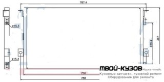 CARAVAN {VOYAGER} КОНДЕНСАТОР КОНДИЦИОНЕРА для Plymouth VOYAGER / DODGE CARAVAN (1996-2000)