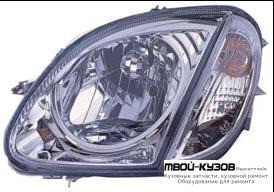 ФАРА +УКАЗ.ПОВОРОТА ЛЕВАЯ + ПРАВАЯ (КОМПЛЕКТ) ПОД КОРРЕКТОР ТЮНИНГ ПРОЗРАЧНЫЙ ВНУТРИ (DEPO) ХРОМ для Mercedes W170 SLK (1996-2002)