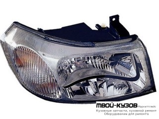 ФАРА ПРАВАЯ СТОРОНА ПОД КОРРЕКТОР ВНУТРИ (DEPO) ХРОМ для Ford TRANSIT (03.2000-)