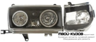 ФАРА +УКАЗ.ПОВОРОТА ЛЕВАЯ + ПРАВАЯ (КОМПЛЕКТ) ТЮНИНГ ПРОЗРАЧНЫЙ С 2 СВЕТЯЩИЙСЯ ОБОДК ХРОМ МОЛДИНГ (EAGLE EYES) ВНУТРИ ЧЁРНЫЙ для Toyota LANDCRUISER 80 (01.1990 - 01.1998)