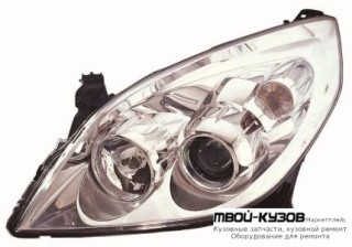 ФАРА ЛЕВАЯ СТОРОНА ПОД КОРРЕКТОР ЛИНЗОВАННАЯ ВНУТРИ (DEPO) ХРОМ для Opel VECTRA С (04.2002-) SIGNUM (2003-)