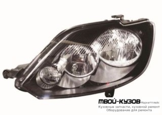 ФАРА ЛЕВАЯ СТОРОНА С КОРРЕКТОР ВНУТРИ (DEPO) ЧЁРНЫЙ для Volkswagen GOLF PLUS (2004-)