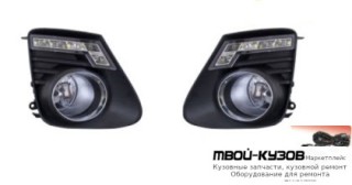 ФАРА ПРОТИВОТУМАННАЯ ЛЕВАЯ + ПРАВАЯ (КОМПЛЕКТ) ТЮНИНГ С ДИОД , ПРОВОДК , КНОПКОЙ , РЕШЕТК БАМПЕРА ХРОМ для Toyota COROLLA E150 (2006-) СЕДАН