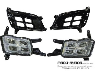 ФАРА ПРОТИВОТУМАННАЯ ЛЕВАЯ + ПРАВАЯ (КОМПЛЕКТ) С РЕШЕТК БАМПЕРА , ПРОВОДК И КНОПКОЙ ДИОД для KIA OPTIMA (2011-2016)