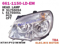 DOBLO  06- ФАРА ПЕРЕДНЯЯ ПРАВАЯ     661-1150R-LD-EM