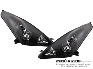 ФАРА ЛЕВАЯ + ПРАВАЯ (КОМПЛЕКТ) ТЮНИНГ ЛИНЗОВАННАЯ С ДИОД СВЕТЯЩИЙСЯ ОБОДК (EAGLE EYES) ВНУТРИ ЧЁРНЫЙ для Toyota CELICA (2000-)