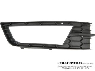 РЕШЕТКА БАМПЕРА ПЕРЕДНИЙ ПРАВАЯ СТОРОНА С ОТВЕРСТИЯМИ ПОД ПРОТИВОТУМАННЫЕ ФАРЫ (КИТАЙ) для Skoda OCTAVIA (2013-2017)