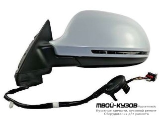 ЗЕРКАЛО ЛЕВАЯ СТОРОНА ЭЛЕКТР С ПОДОГРЕВОМ АВТОСКЛАДЫВ УКАЗАТЕЛЬ ПОВОРОТА (ASPHERICAL) ГРУНТ (ТАЙВАНЬ) для Audi Q3 (2011-)