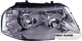 ФАРА ПРАВАЯ СТОРОНА С КОРРЕКТОР ВНУТРИ (DEPO) ХРОМ для Volkswagen SHARAN (04.2000-) / SEAT ALHAMBRA (4/00)